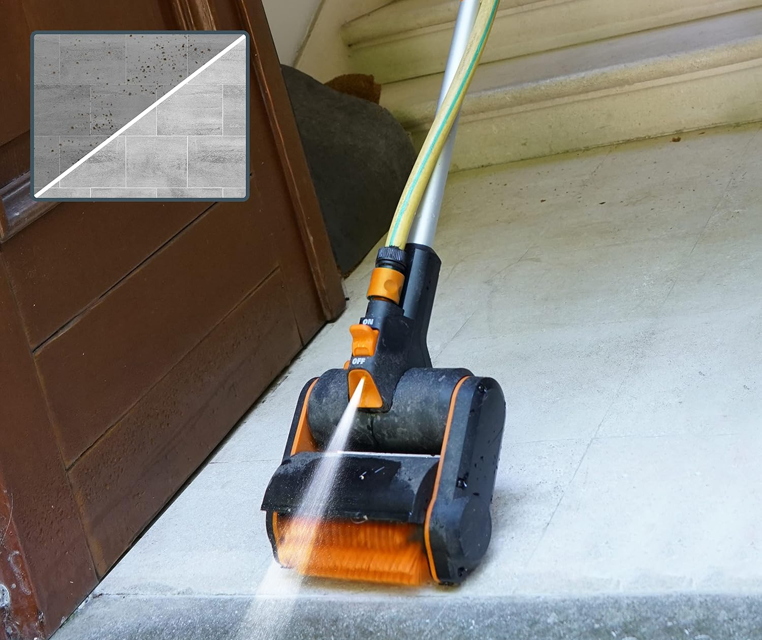 20V brezžična večnamenska čistilna rotacijska krtača za terase – samo orodje